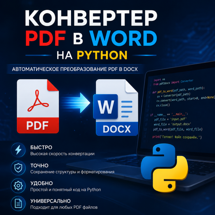 Конвертер pdf в word на Python