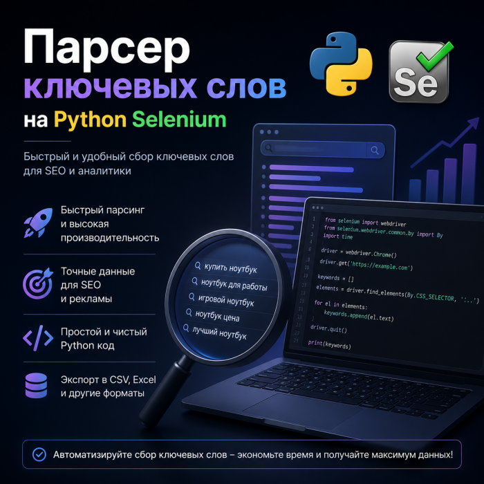 Парсер ключевых слов на Python Selenium