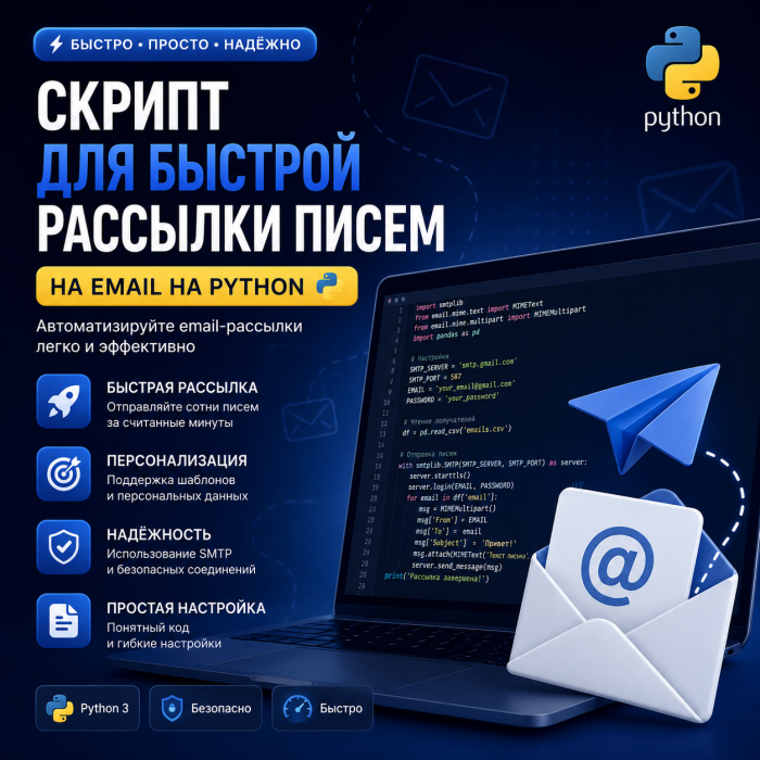 Скрипт для быстрой рассылки писем на Email на Python